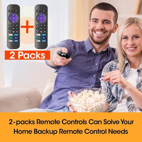 2 حزمة استبدال التحكم عن بُعد فقط لتلفزيون Roku ، المتوافق مع TCL Roku/Hisense Roku/Onn Roku Series Series Series (وليس لعصا Roku أو Box أو Speaker) in Kuwait