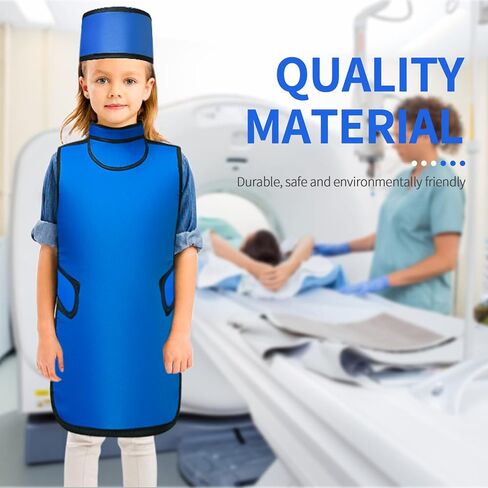LVCHEN Lead Apron 0.5mmpb Xray with Thyroid Shield Collar Dental Lab Apron Lead Protection Lightweight Dentist x-ray Shield Adult in Kuwait