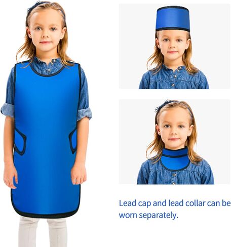 LVCHEN Lead Apron 0.5mmpb Xray with Thyroid Shield Collar Dental Lab Apron Lead Protection Lightweight Dentist x-ray Shield Adult in Kuwait