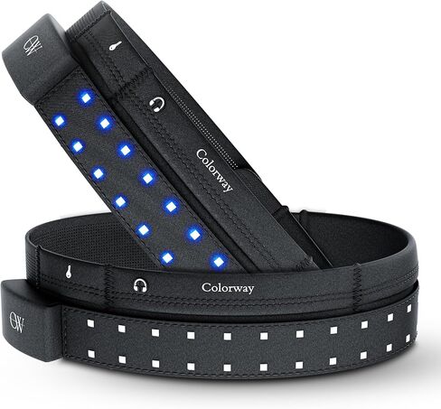 Colorway LED Belt - حزمة الخصر النهارية والليل ، شريط خفيف قابل للإزالة ، 3 أكياس لجميع الأساسيات ، معدات الجري العاكسة للرجال والنساء (قابلة لإعادة الشحن ، قابلة للغسل في الآلة) in Saudi Arabia