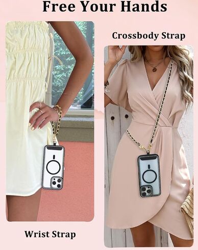 Universal Crossbody Phone Strap,Metal Cell Phone Chain Leather Anti-Theft Crossbody Lanyard in Saudi Arabia