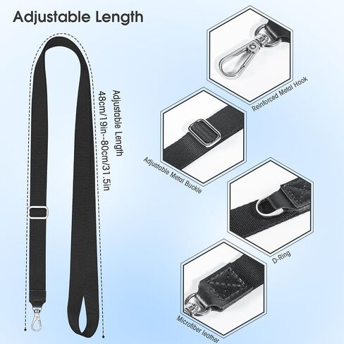 Cell Phone Lanyard 2 Pack-2×Adjustable Crossbody Strap,2×Letter Patches,Universal Neck Strap Compatible with Most Smartphones and Wallets Keys Travel Essentials Black/Gray(Letter A) in Saudi Arabia