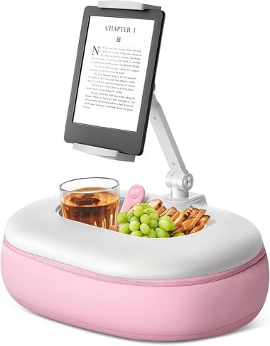 يقوم Bean-Draint Tablet Pillow Stand برفع ارتفاع الشاشة ، حامل قراءة خالي من اليدين ، مع وعاء للوجبات الخفيفة وقاعدة قابلة للفصل للسرير أو الأريكة ، متوافق مع Kindle و iPad و Ebok و Elebook و Tablet in Saudi Arabia