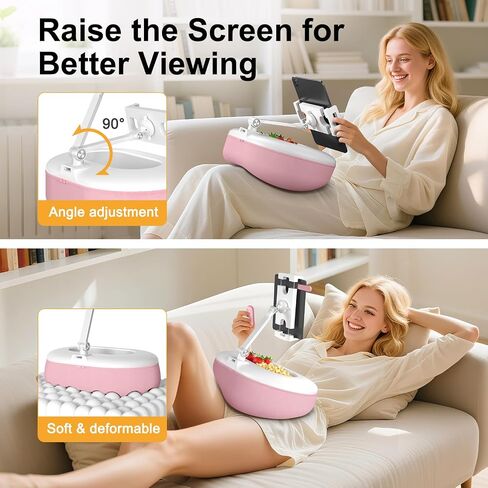 يقوم Bean-Draint Tablet Pillow Stand برفع ارتفاع الشاشة ، حامل قراءة خالي من اليدين ، مع وعاء للوجبات الخفيفة وقاعدة قابلة للفصل للسرير أو الأريكة ، متوافق مع Kindle و iPad و Ebok و Elebook و Tablet in Saudi Arabia
