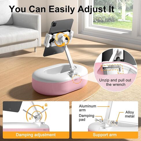 يقوم Bean-Draint Tablet Pillow Stand برفع ارتفاع الشاشة ، حامل قراءة خالي من اليدين ، مع وعاء للوجبات الخفيفة وقاعدة قابلة للفصل للسرير أو الأريكة ، متوافق مع Kindle و iPad و Ebok و Elebook و Tablet in Saudi Arabia