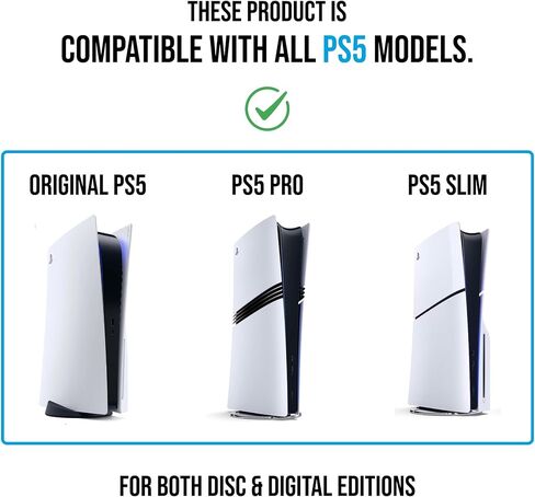 Glistco Vertical Stealth Mount for PS5, PS5 Slim & PS5 Pro - Under Desk Mount for Space-Saving - Vertical Desk Mount for Secure and Stable Console Placement in Saudi Arabia