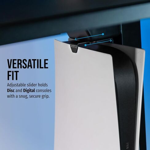 Glistco Vertical Stealth Mount for PS5, PS5 Slim & PS5 Pro - Under Desk Mount for Space-Saving - Vertical Desk Mount for Secure and Stable Console Placement in Saudi Arabia