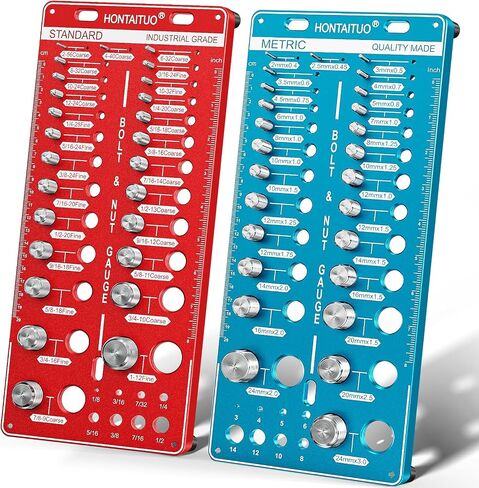 42 Nut and Bolt Thread Checker Standard and Metric,Bolt Size and Thread Gauge with 19 Standard & 15 Metric Bolt & 8 Drill Bit Gauge,Bolt and Nut Identifier Gauge in Saudi Arabia