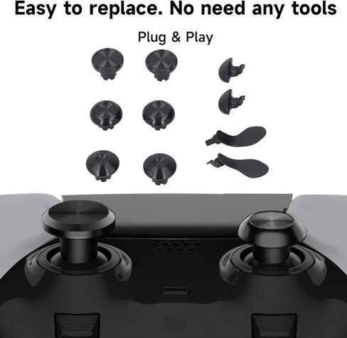 أبعاد الإبهام المعدني لـ PS 5 Edge Controller ، 6pcs caps moverystick Caps + 4pcs metal back baddles ، capts stick stick stick القابلة للتبديل مع المجاذيف لـ PS 5 Edge Controller in Saudi Arabia
