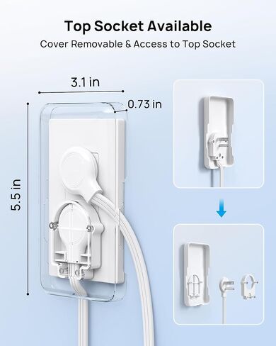 TROND Flat Power Strip with Outlet Cover, 3 AC Widely Spaced Wall USB Plug Extender, 5FT Extendable Outlet Extension Cord, Wall Mount Behind TV, Hidden Under in-Drawer Desk Cabinet Vanity Counter in Saudi Arabia
