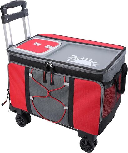 50-Can Large Rolling Cooler, Leakproof Insulated Cooler with Wheels and Handle Collapsible for Outdoor in Saudi Arabia