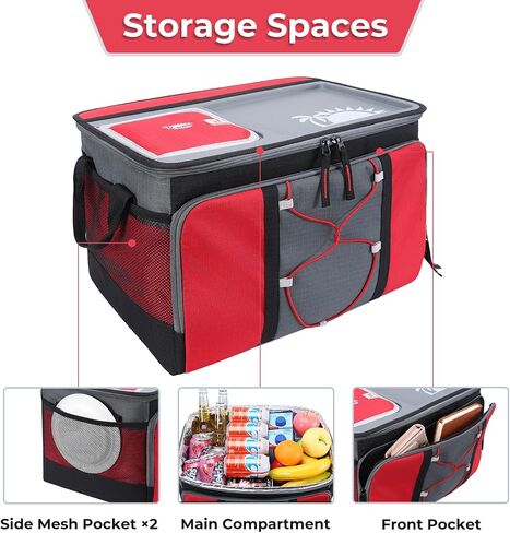 50-Can Large Rolling Cooler, Leakproof Insulated Cooler with Wheels and Handle Collapsible for Outdoor in Saudi Arabia