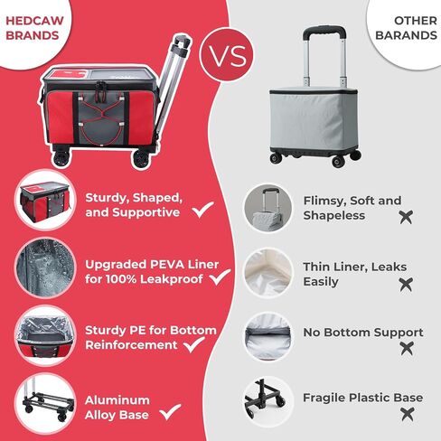 50-Can Large Rolling Cooler, Leakproof Insulated Cooler with Wheels and Handle Collapsible for Outdoor in Saudi Arabia