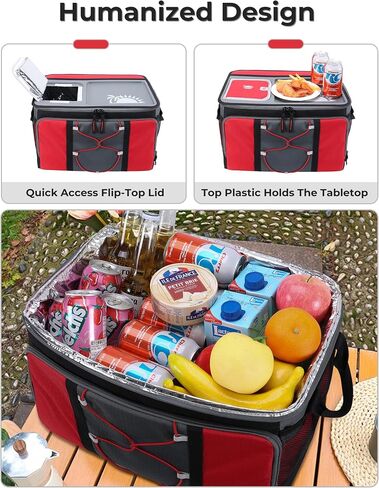 50-Can Large Rolling Cooler, Leakproof Insulated Cooler with Wheels and Handle Collapsible for Outdoor in Saudi Arabia