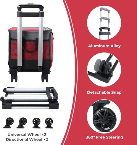 50-Can Large Rolling Cooler, Leakproof Insulated Cooler with Wheels and Handle Collapsible for Outdoor in Saudi Arabia