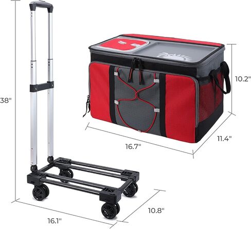 50-Can Large Rolling Cooler, Leakproof Insulated Cooler with Wheels and Handle Collapsible for Outdoor in Saudi Arabia