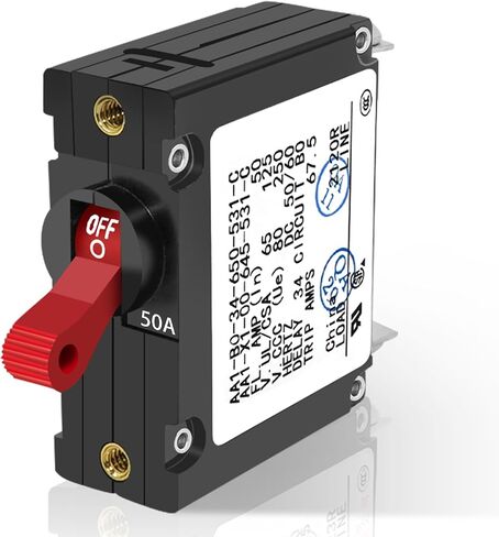 AC/DC Single Pole 20A Boat Magnetic Circuit Breaker A Series Red Toggle Switch- 20 Amp Protects Low Power Devices for Yachts, Motorhomes, Campers, Caravans, 2 Pack in Kuwait