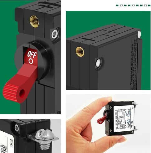 AC/DC Single Pole 20A Boat Magnetic Circuit Breaker A Series Red Toggle Switch- 20 Amp Protects Low Power Devices for Yachts, Motorhomes, Campers, Caravans, 2 Pack in Kuwait
