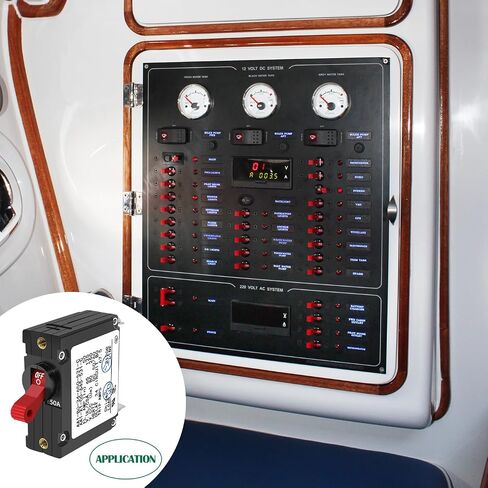 AC/DC Single Pole 20A Boat Magnetic Circuit Breaker A Series Red Toggle Switch- 20 Amp Protects Low Power Devices for Yachts, Motorhomes, Campers, Caravans, 2 Pack in Kuwait