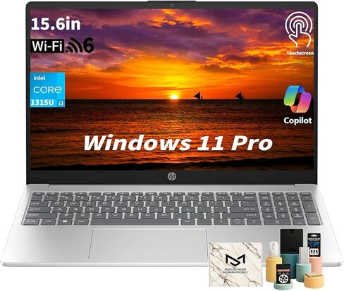 HP Flagship Touchscreen Laptop Computer - 15.6" HD Display, Intel 13th Core i3-1315U CPU, Up to 4.5GHz, Intel UHD Graphics, AI Copilot, Wifi6, Win11 Pro for Business & Student(32GB RAM, 1TB SSD) in Saudi Arabia