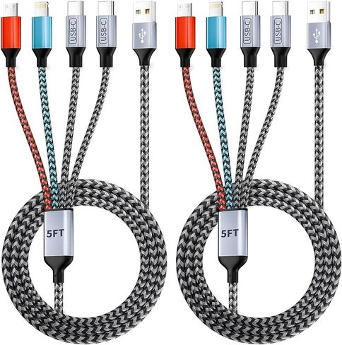 4 in 2 Multi Charging Cable, USB A/C Charging Cords for Multiple Devices in Kuwait