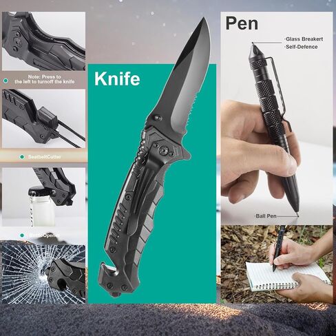 20 in 1 Survival Kit for Men - Emergency & Outdoor Camping Gear, Compact Survival Tools, Essential Camping Accessories, Durable Multi-Tool Set, Practical Gift for Dad, Husband, Outdoorsmen in Saudi Arabia