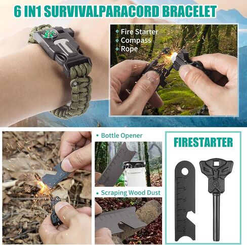 20 in 1 Survival Kit for Men - Emergency & Outdoor Camping Gear, Compact Survival Tools, Essential Camping Accessories, Durable Multi-Tool Set, Practical Gift for Dad, Husband, Outdoorsmen in Saudi Arabia