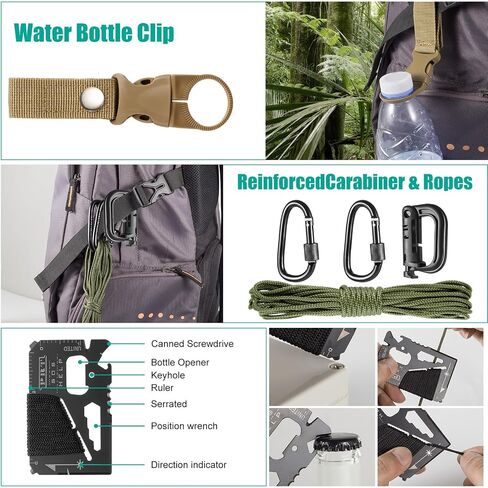 20 in 1 Survival Kit for Men - Emergency & Outdoor Camping Gear, Compact Survival Tools, Essential Camping Accessories, Durable Multi-Tool Set, Practical Gift for Dad, Husband, Outdoorsmen in Saudi Arabia