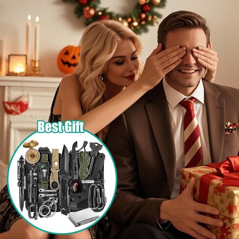 20 in 1 Survival Kit for Men - Emergency & Outdoor Camping Gear, Compact Survival Tools, Essential Camping Accessories, Durable Multi-Tool Set, Practical Gift for Dad, Husband, Outdoorsmen in Saudi Arabia