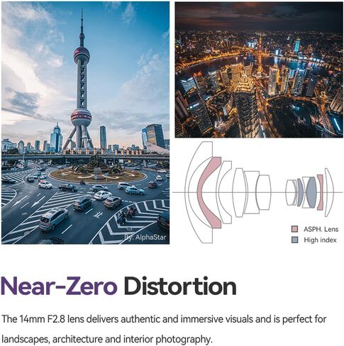 Ttartisan 14mm F2.8 عدسة الكاميرا الكاملة الكاميرا الكاملة العدسة الفتحة الكبيرة الزاوية العريضة لـ Sony E Mount Cameras A7 A7II A7III A7R A7RII A7RII A7RIV A7S A7SII A9 in Saudi Arabia