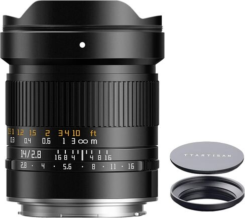 Ttartisan 14mm F2.8 عدسة الكاميرا الكاملة الكاميرا الكاملة العدسة الفتحة الكبيرة الزاوية العريضة لـ Sony E Mount Cameras A7 A7II A7III A7R A7RII A7RII A7RIV A7S A7SII A9 in Saudi Arabia