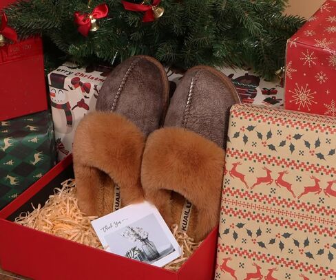 KuaiLu Womens Fuzzy Memory Foam Slippers Warm House Shoes Arch Support | Ladies Cozy Slip On Plush Faux Fur Lined Slippers Winter Indoor Outdoor House Shoes with Durable Hard Rubber Sole in Saudi Arabia