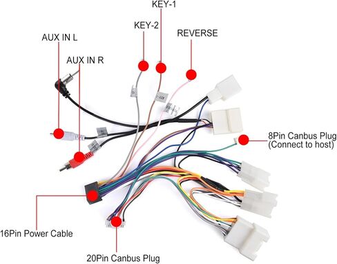 for Toyora Car Radio JBL Wiring Harness 16 Pin Adapter Compatible with Toyota Camry Corolla RAV4 Highlander Land Cruiser Prado Vios Yaris Sienna, Canbus, Steering Wheel Control in Saudi Arabia