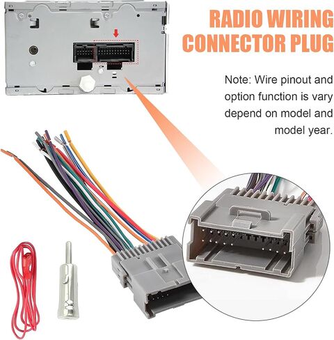 3PCS Car Radio Wiring Harness Kit, Car Stereo Radio Audio Receiver Wiring Harness Kit, Audio Modified Pigtail Connector Plug, Compatible with Chevy, GMC, Buick, Hummer in Saudi Arabia
