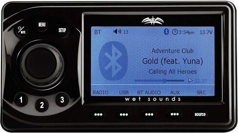 Sounds Wet WS-MC1: نظام الوسائط البحرية مع شاشة LCD كاملة الألوان ، البلوتوث ، التحكم 4-Zone (متجدد) in Kuwait
