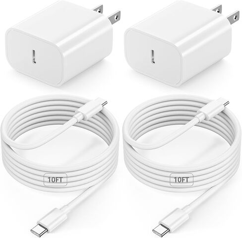 سلك شاحن سريع 10 قدمًا ، 2Pack 20W USB C ، شاحن سريع مع كابل شحن طويل 10 أقدام لجيل iPad 10/11 (A16) ، iPad Pro 13/12.9/11 Inch ، iPad Air 11/13 Inch/4th/5th ، iPad Mini in Kuwait