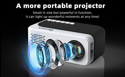 Mini Projector, HD 1080P WiFi Video Projector, Portable Outdoor Projector with Tripod, Gift for Kids, Home Theater Movie Phone Projector Compatible with USB, AV, Smartphone/Tablet/Laptop (pink) in Saudi Arabia
