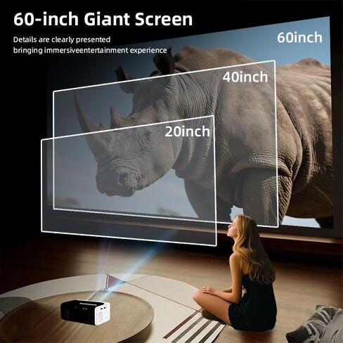 Mini Projector, HD 1080P WiFi Video Projector, Portable Outdoor Projector with Tripod, Gift for Kids, Home Theater Movie Phone Projector Compatible with USB, AV, Smartphone/Tablet/Laptop (pink) in Saudi Arabia