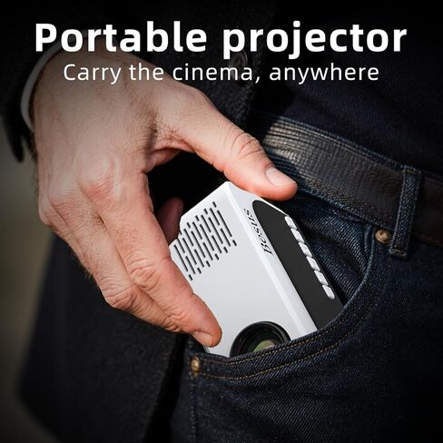 Mini Projector, HD 1080P WiFi Video Projector, Portable Outdoor Projector with Tripod, Gift for Kids, Home Theater Movie Phone Projector Compatible with USB, AV, Smartphone/Tablet/Laptop (pink) in Saudi Arabia