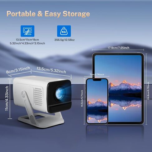 Projector Smart Android OS ، محلي 1080 بكسل كامل الدعم 4K الدعم 12000 ، التطبيقات المدمجة ، FOCUSER ELECTRY و AUTO KEYSTONE PORPERATION مع Dolby Sound ، WiFi & Bluetooth ، متوافق مع iOS/HDMI in Kuwait