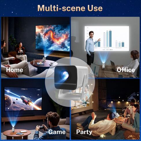 Projector Smart Android OS ، محلي 1080 بكسل كامل الدعم 4K الدعم 12000 ، التطبيقات المدمجة ، FOCUSER ELECTRY و AUTO KEYSTONE PORPERATION مع Dolby Sound ، WiFi & Bluetooth ، متوافق مع iOS/HDMI in Kuwait