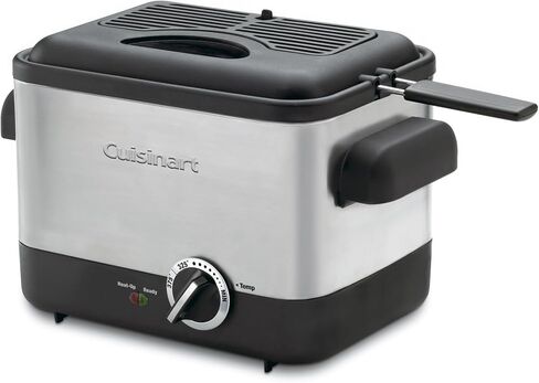Cuisinart CDF-100 Compact 1.1-Liter Deep Fryer, Brushed Stainless Steel - Silver (Renewed) in Saudi Arabia