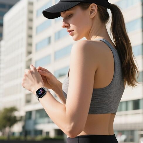 Braided Stretchy Band for Fitbit Versa 4/Versa 3/Sense 2/Sense Watch Band Women Men,Parachute-style Buckle Nylon Sport Wristband Soft Fabric Elastic Loop Strap Accessories for Versa 4/3 in Kuwait