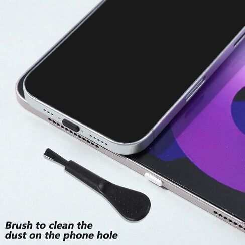 20 Pcs USB C Dust Cover, USB C Plug Cover, Silicone Dust - Proof Charging Port Cover, USBC Dust Plug, with Cleaning Brush, Suitable for Most Mobile Phone Tablet Accessories, Black, White in Saudi Arabia