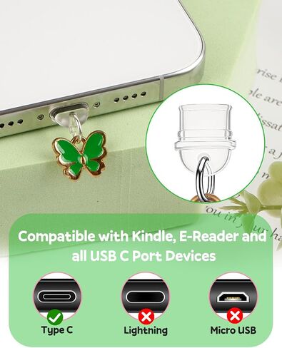 سحر قابس الغبار لـ Kindle ، السحر المتوافق مع منفذ الشحن من النوع C ، هدية لقراء محبي الكتب الرجال للنساء ، غطاء منفذ USB C للقراء الإلكتروني ، غطاء المكونات من النوع C للهاتف الذكي in Kuwait