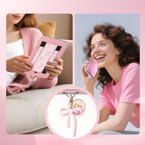 3Pcs Pink Bow USB C Kindle Dust Plug Charms for iPhone 16/15 Pro Max/Plus,Cute Initial Type C Dust Plug Covers for Phone Charging Port,Port Cover Protector Accessories for Kindle Paperwhite Colorsoft in Kuwait