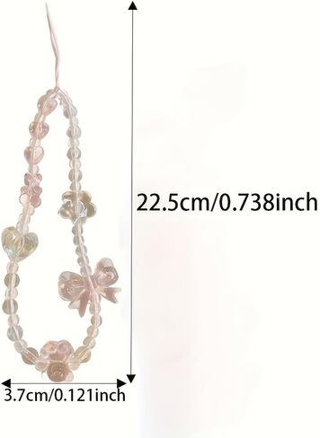 1pc سلسلة الهاتف الوردية زهرة الدب قلادة عصرية لأجهزة iPhone/Samsung Universal لطيف ، وردي in Saudi Arabia