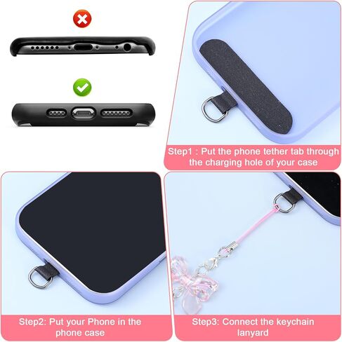 3 Pcs Pink Phone Charm, Aesthetic Y2K Cellphone Charms Pink Butterfly Heart Shape Phone Wrist Strap for Bag Keychain Camera Purse Decor in Saudi Arabia
