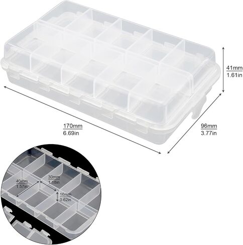 20 Compartments Tackle Boxes, Tackle Utility Boxes, Plastic Storage Organizer, Adjustable Fishing Storage Organizer (6.7 x 3.8 x 1.6 inch) in Saudi Arabia