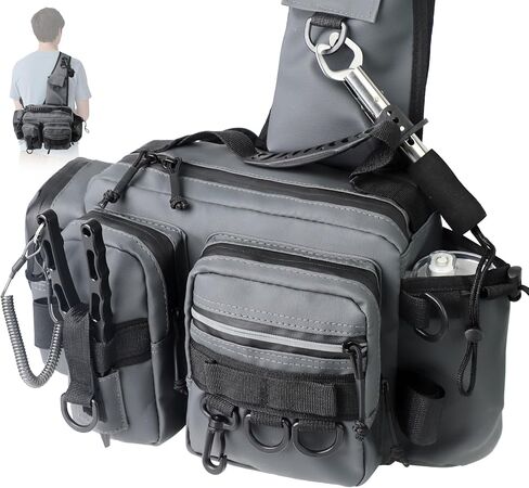 Multi - Carry Fishing Fanny Pack - Rod - Holding ، Water - طارد ، قدرة كبيرة لزاوية الجهير in Kuwait